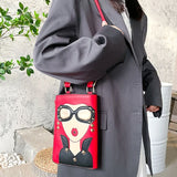 Funny PU Handbag Women Shoulder Satchel Purse for Girls