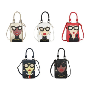 Funny PU Handbag Women Shoulder Satchel Purse for Girls