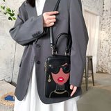 Funny PU Handbag Women Shoulder Satchel Purse for Girls