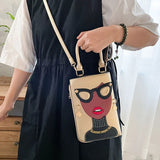 Funny PU Handbag Women Shoulder Satchel Purse for Girls