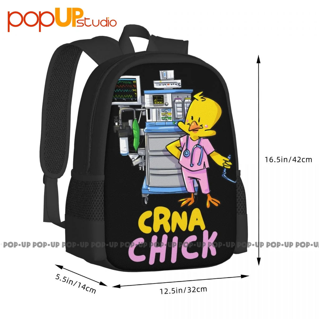 Crna Chick Anesthesia Machine Backpack Large Capacity Print Foldable Gym Tote Ba