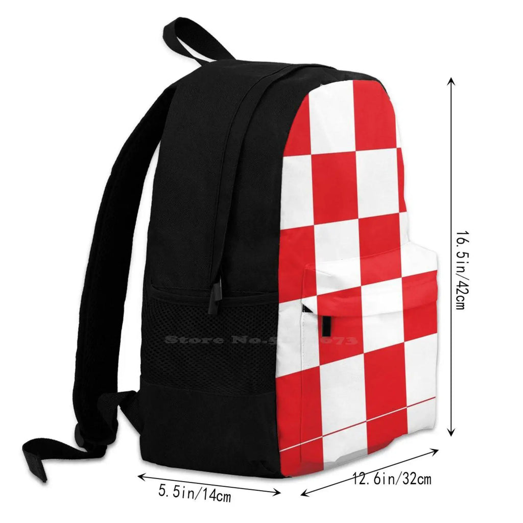 Croatia Backpack For Student School Laptop Travel Bag Hrvatska