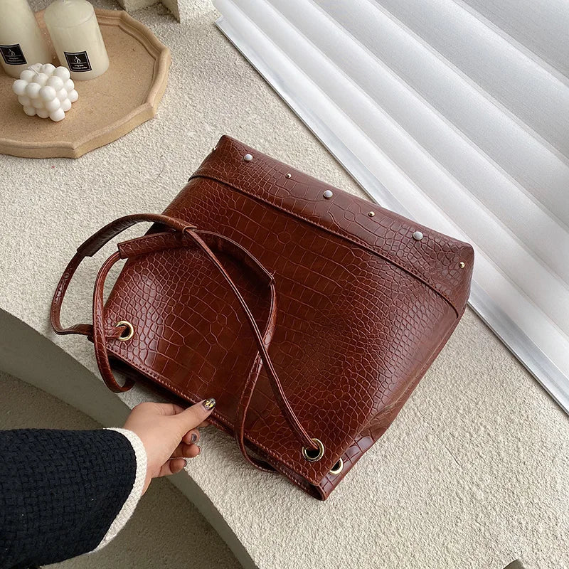Crocodile Leather Ladies Handbag High Handbags Classic Wild Ladies Shoulder Bags