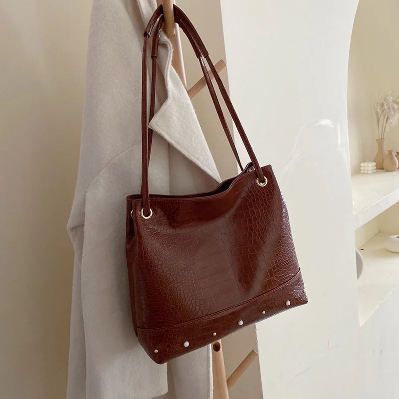 Crocodile Leather Ladies Handbag High Handbags Classic Wild Ladies Shoulder Bags