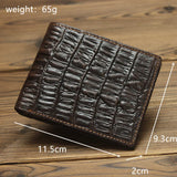 Crocodile Pattern Leather Wallets for Men Small Bifold Wallet