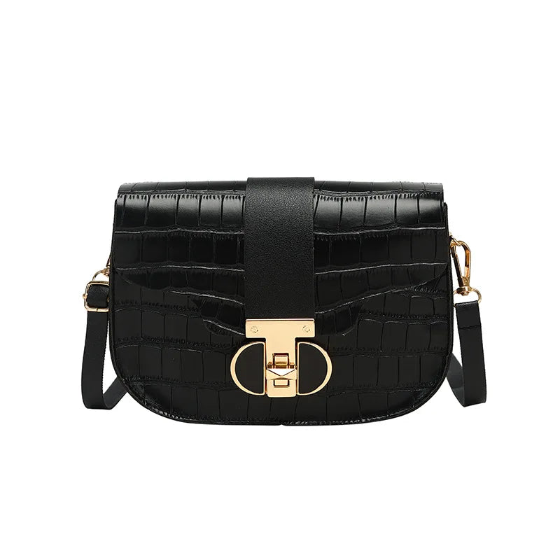 Crocodile Pattern Saddle Bag Ladies Handbag All-match Ladies Shoulder