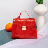 Crocodile Print Shoulder Bag Small Kelly Bag Chain Crossbody Bag