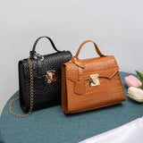 Crocodile Print Shoulder Bag Small Kelly Bag Chain Crossbody Bag