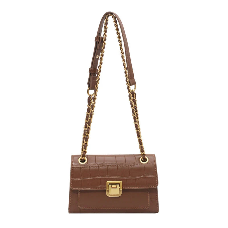 Crocodile Pattern Retro Bag Chain Messenger Bag
