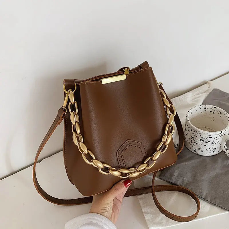 Women Crossbody Messenger Bag with Diamonds Chain Handbag