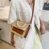 Crossbody Bag Women Shoulder Bag Female Handbag Purse Straw Beaded