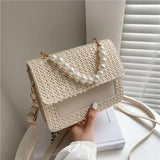 Crossbody Bag Women Shoulder Bag Female Handbag Purse Straw Beaded