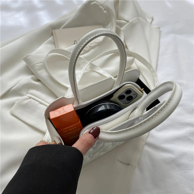 Square PU Leather Crossbody Bag for Women