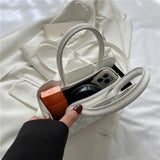 Square PU Leather Crossbody Bag for Women