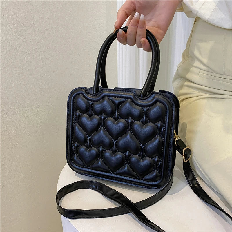 Square PU Leather Crossbody Bag for Women