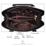 Women's Multifunction Leather Shoulder Bag Crossbody Tote Handbag