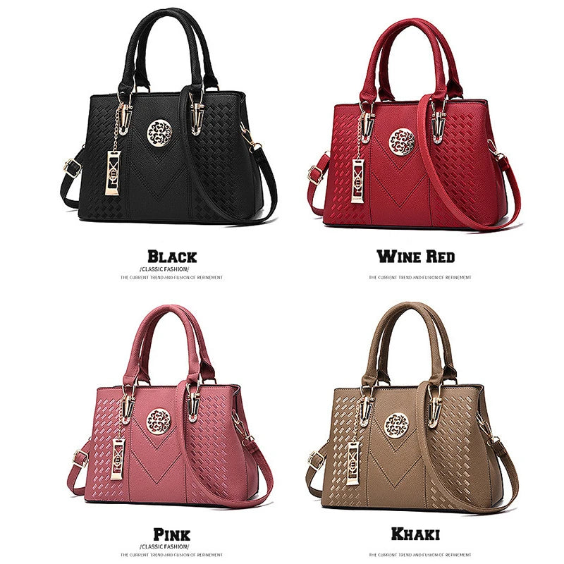 Women's Multifunction Leather Shoulder Bag Crossbody Tote Handbag