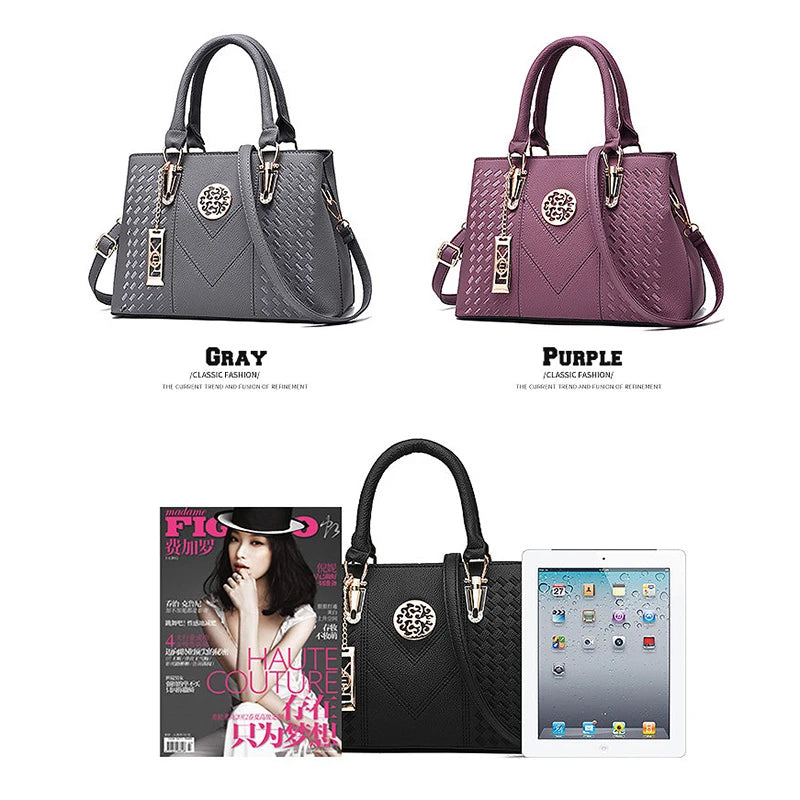 Women's Multifunction Leather Shoulder Bag Crossbody Tote Handbag
