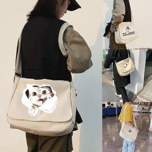 Cat Pattern Shoulder Crossbody Bag for Women Large Capacity Messenger Purse