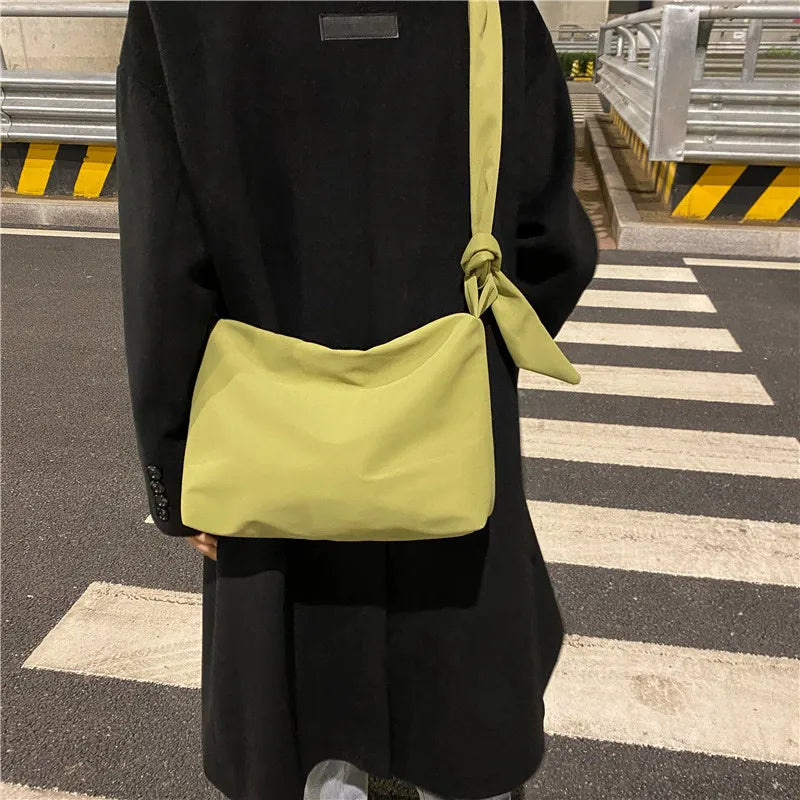 Solid Chain Knot Crossbody Bag for Women - Casual Messenger Shoulder Totes