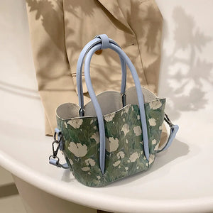 Cartoon Print Crossbody Bag Portable Shoulder Handbag Female PU Wallet