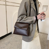 Leather Messenger Bag for Women Flap Shoulder Bag