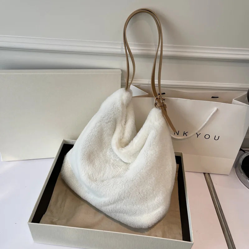 Fluffy Crossbody Messenger Handbag Tote Purse Sling Shoulder Bag
