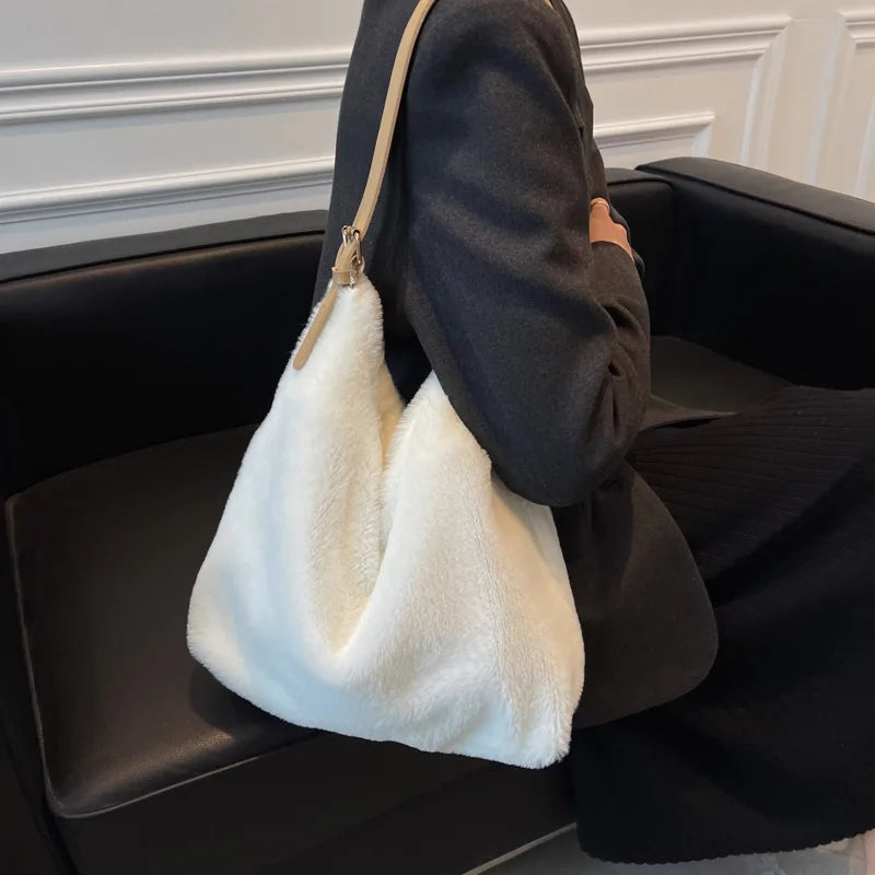 Fluffy Crossbody Messenger Handbag Tote Purse Sling Shoulder Bag