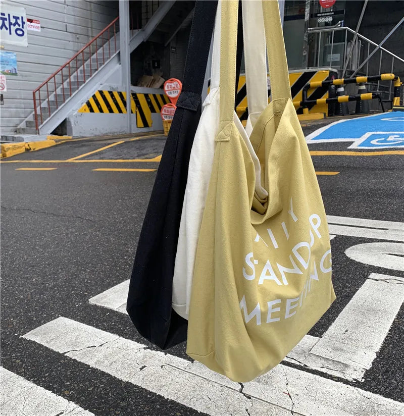 Canvas Crossbody Shoulder Bag Harajuku Style Letter Printing