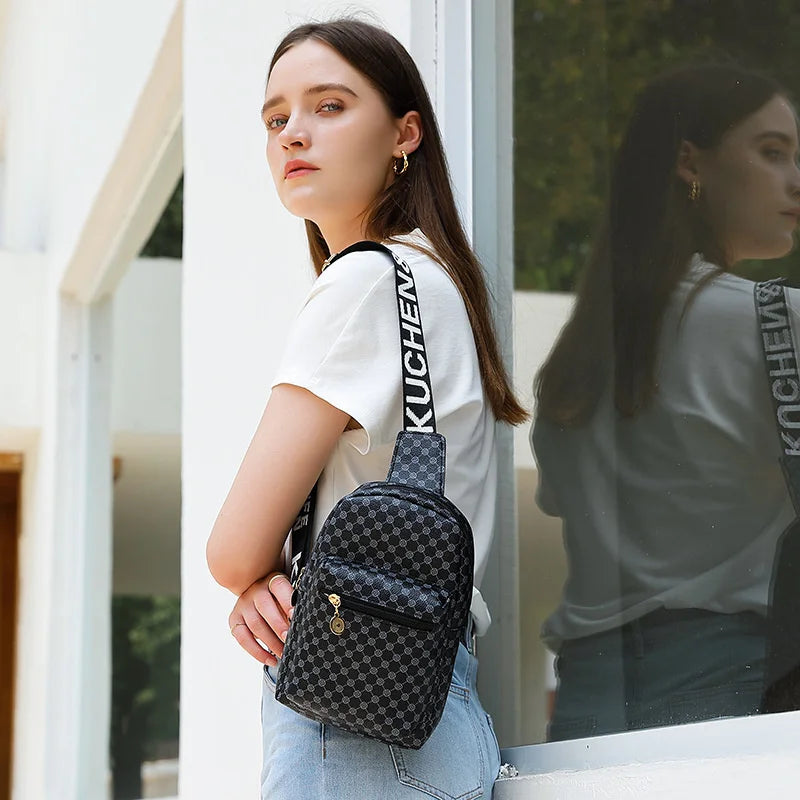 Women's Retrol Printed Crossbody Sling Bag Waist Small Belt Bags Domil105