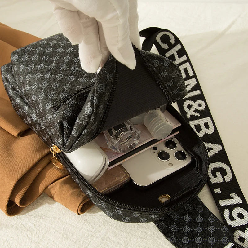 Women's Retrol Printed Crossbody Sling Bag Waist Small Belt Bags Domil105