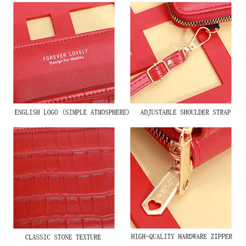 Crossbody Wallets for Women Ladies Long Purse Functional Cell Phone Pocket