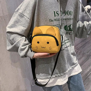 Cartoon Cat Plush Crossbody Bag for Women