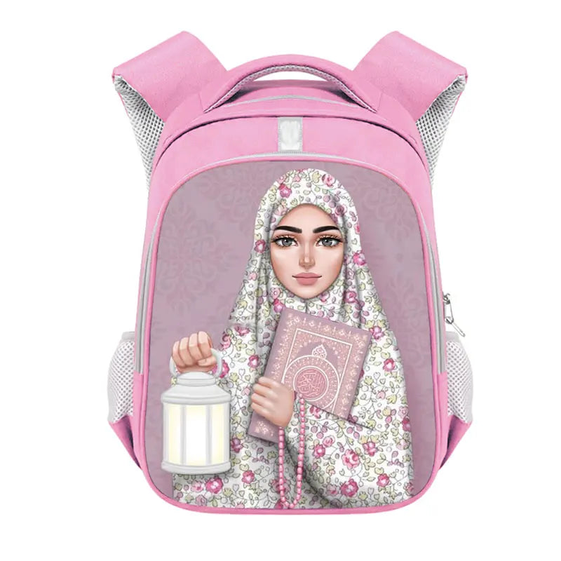 Crown Hijab Face Eyes Backpack for Muslim Gril
