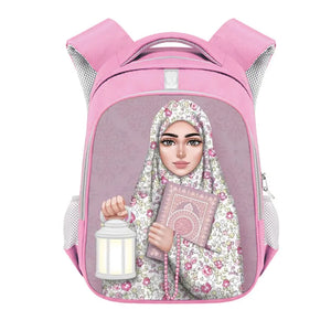 Crown Hijab Face Eyes Backpack for Muslim Gril