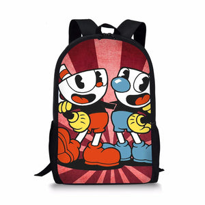 Cuphead Mugman Backpack for Kids, School Bag for Girls, Travel Bag for Teens