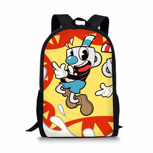 Cuphead Mugman Backpack for Kids, School Bag for Girls, Travel Bag for Teens