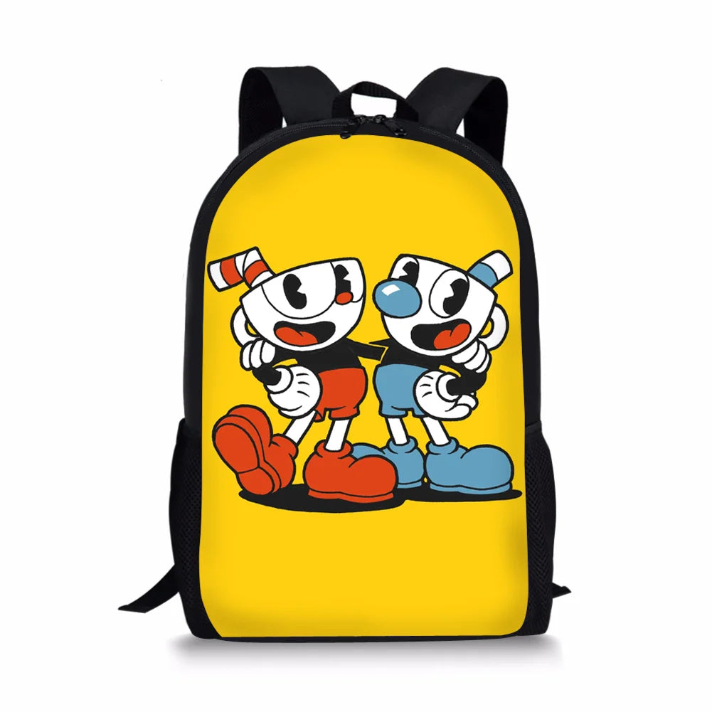 Cuphead Mugman Backpack for Kids, School Bag for Girls, Travel Bag for Teens