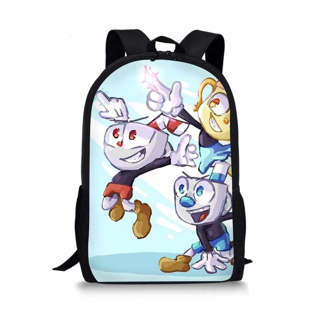 Cuphead Mugman Backpack for Kids, School Bag for Girls, Travel Bag for Teens