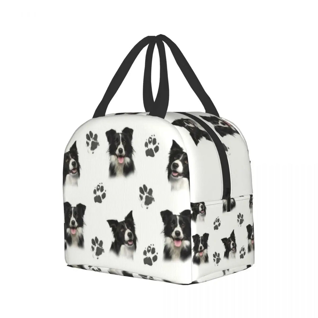 Border Collie Lunch Bag Insulated Cooler for Kids School Fresh Storage