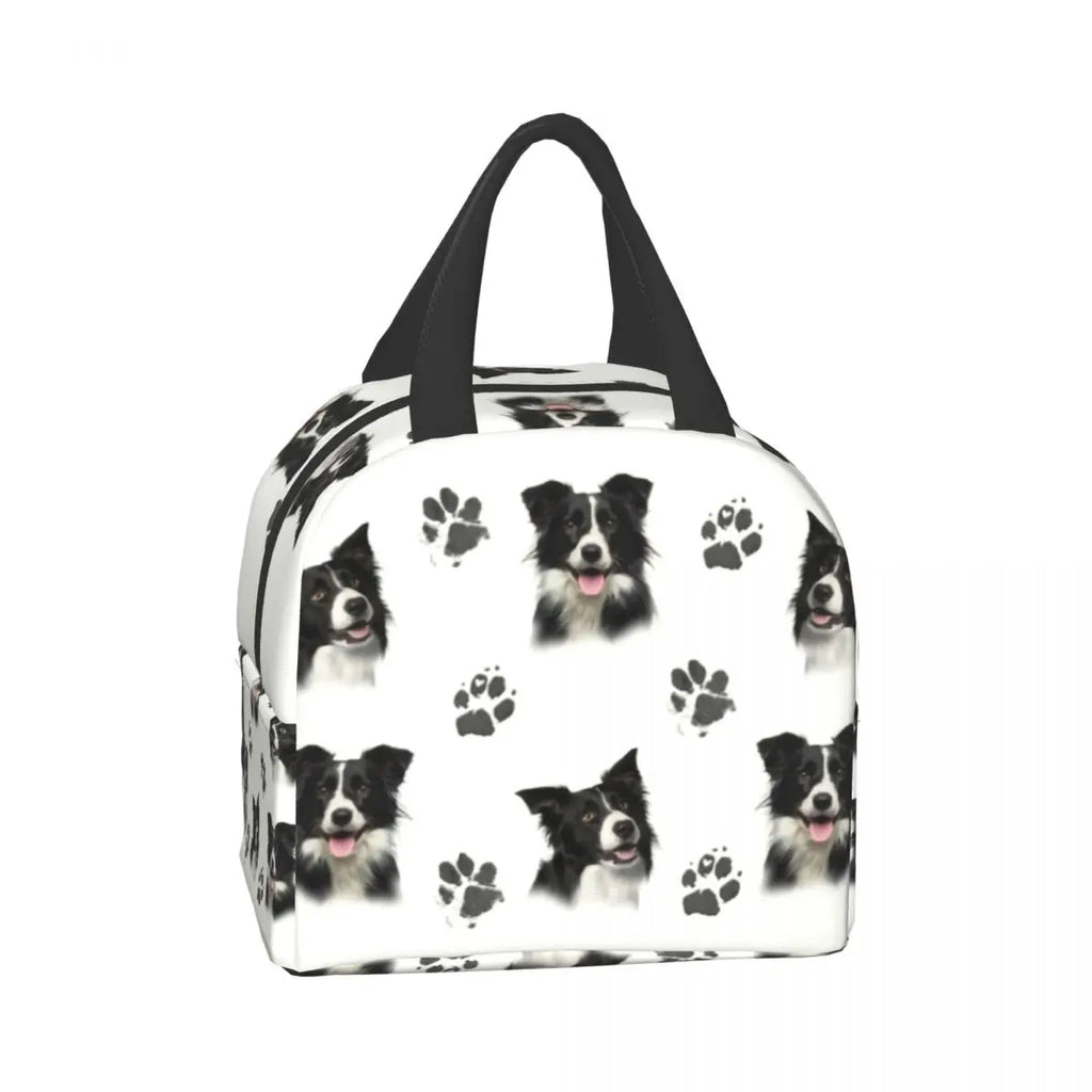 Border Collie Lunch Bag Insulated Cooler for Kids School Fresh Storage