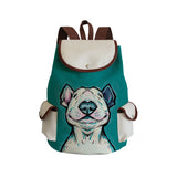 Bull Terrier Dog Print Women Backpack Casual Handbag School Traveling Pack
