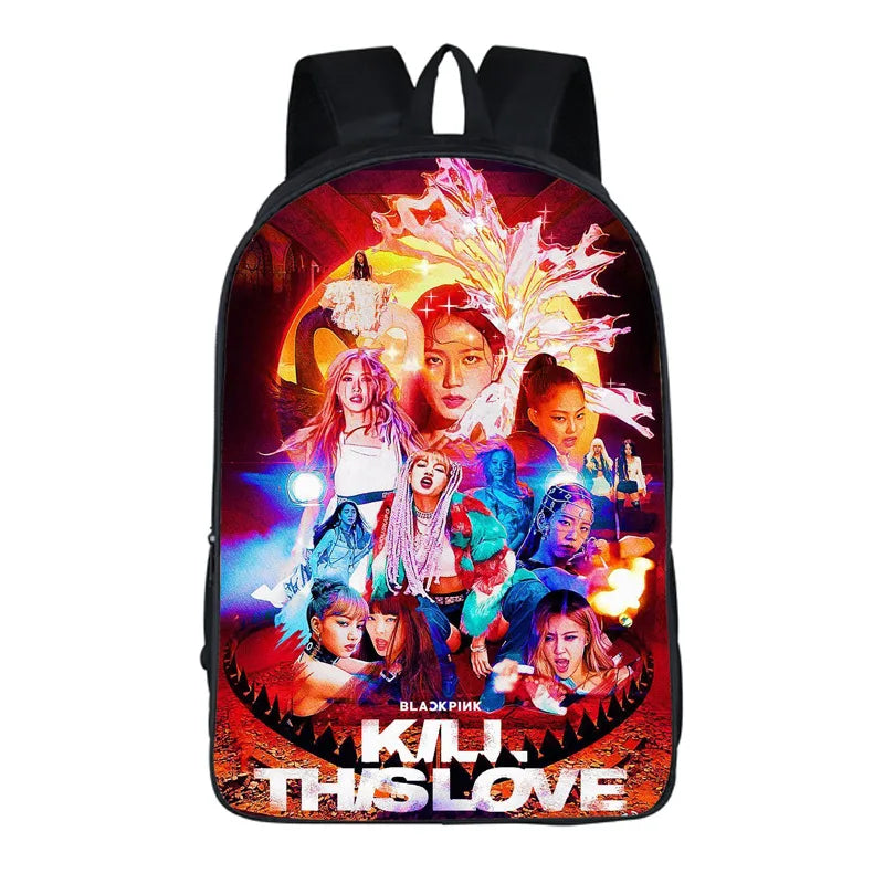 Pink Teenagers Girls Backpack Children Travel Backbag Headphone Port