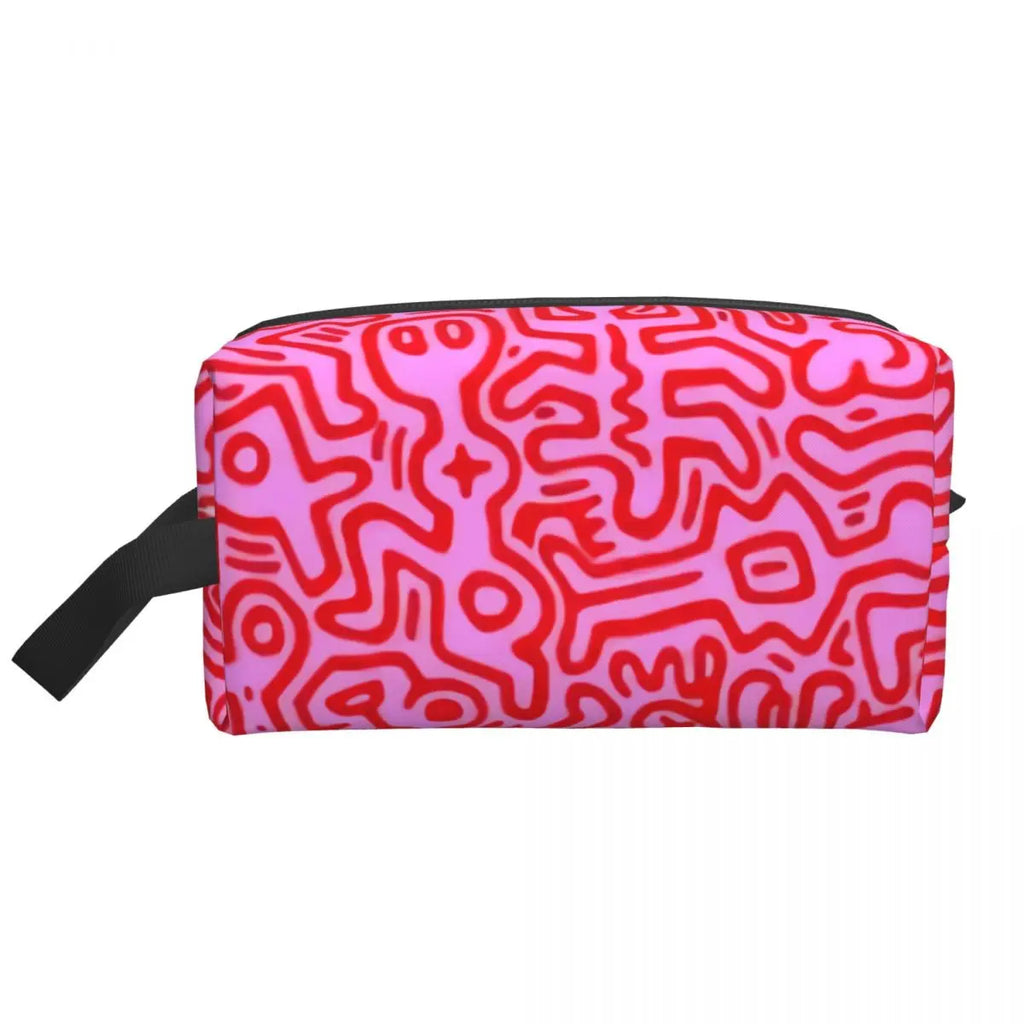 Keith Haring Doodles Travel Cosmetic Bag Women Makeup Toiletry Organizer