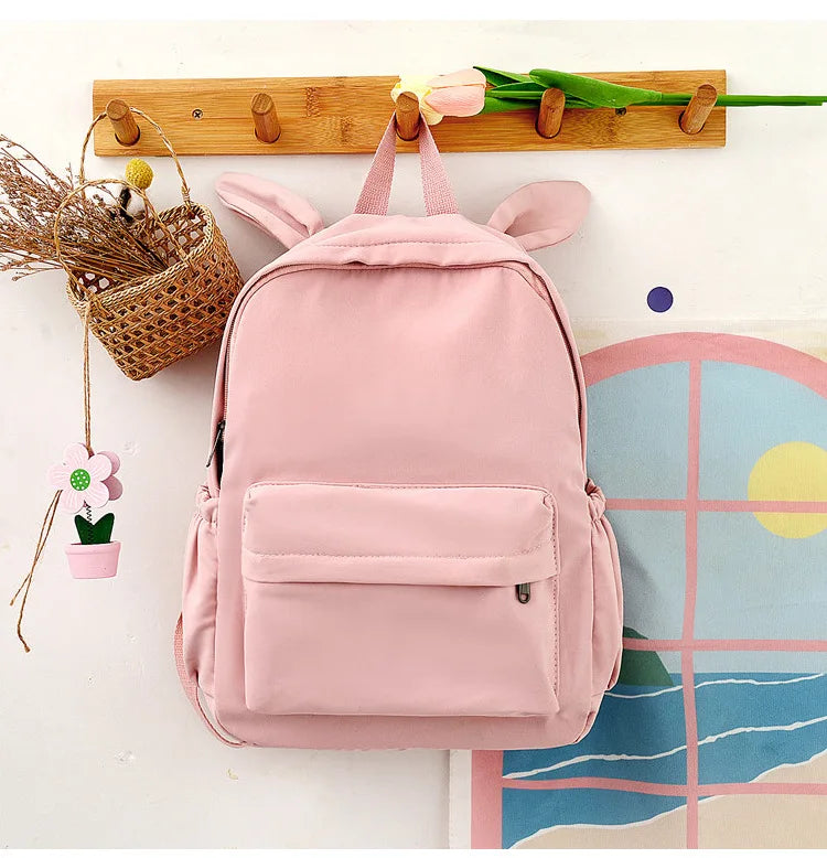 Personalized Embroidered Solid Rabbit School Backpack for Kids