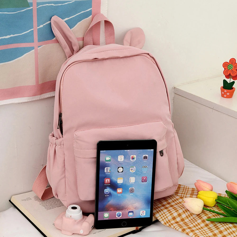 Personalized Embroidered Solid Rabbit School Backpack for Kids