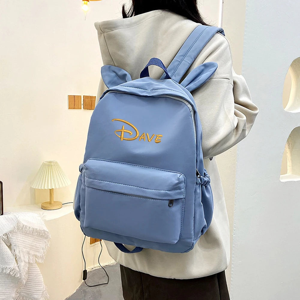 Personalized Embroidered Solid Rabbit School Backpack for Kids