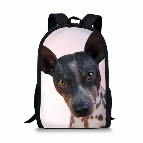 3D Bull Terrier Dogs Printed School Bags for Girls Backpacks Children Book Bags