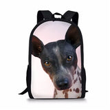 3D Bull Terrier Dogs Printed School Bags for Girls Backpacks Children Book Bags