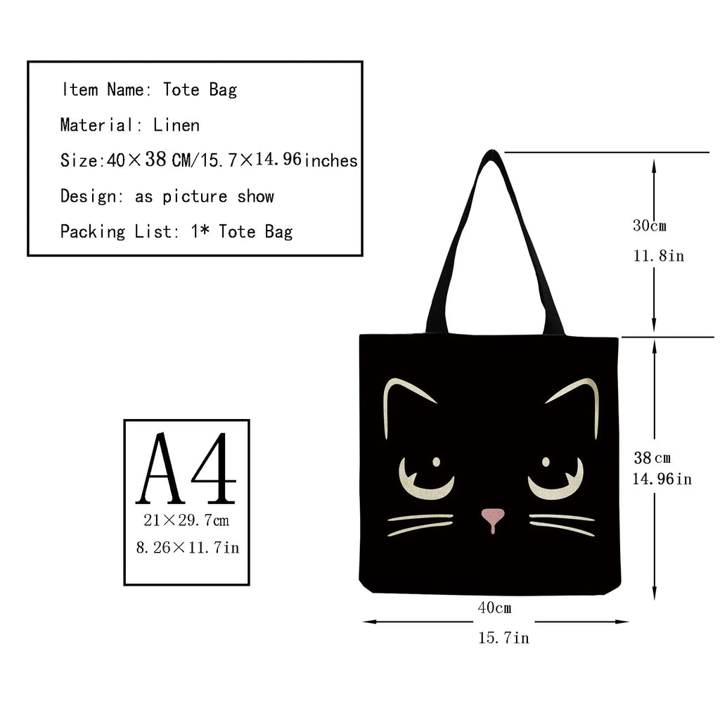 Cartoon Pet Handbags Cat Printed Tote Shoulder Bag